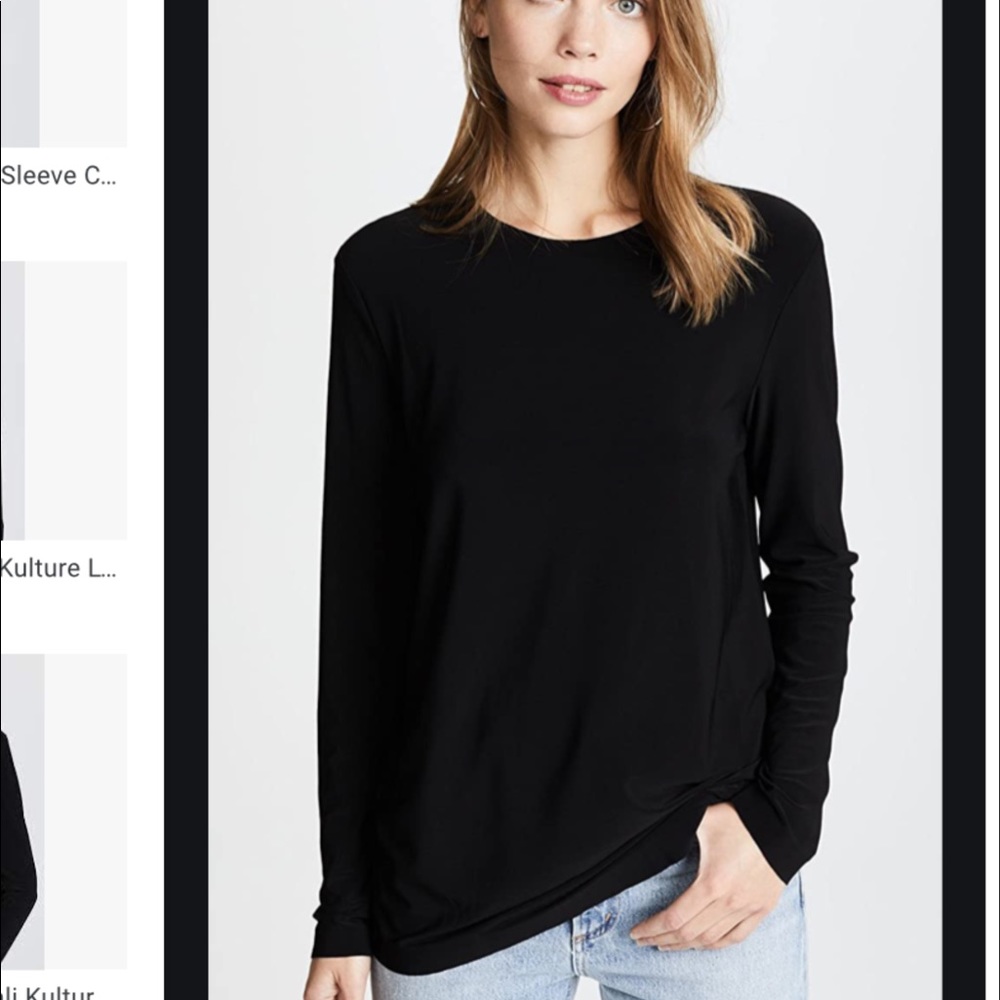 Norma Kamali Kamalikulture black long sleeve crew top